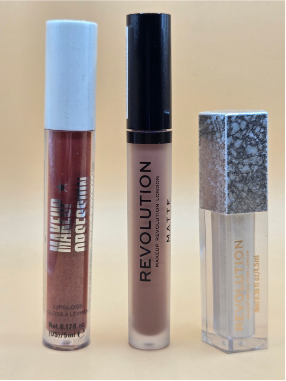 Revolution Beauty Lip Bundle - Matte Nude Lip, Fortune Topper & Captivated Gloss